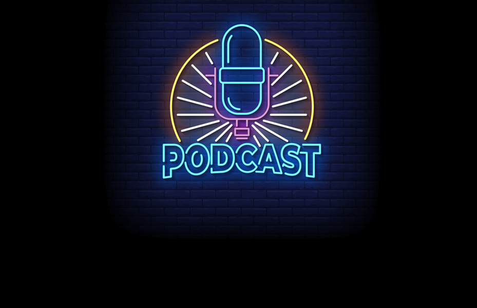 Podcast neon sign