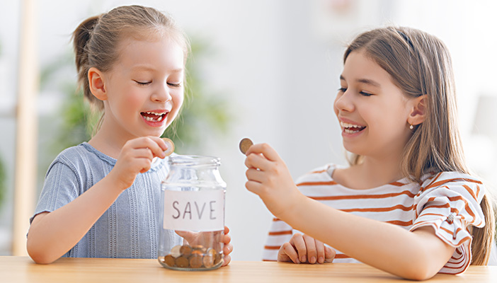 Children with coins