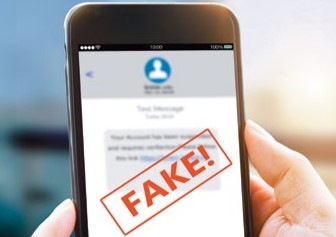 The word Fake on cell phone